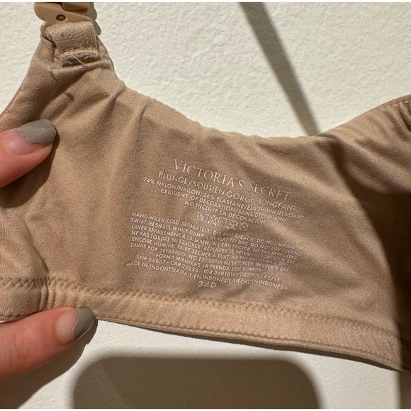 Victorias Secret Plunge Soutien-gorge Plongeant Bra 34D Nude Color - Picture 2 of 3